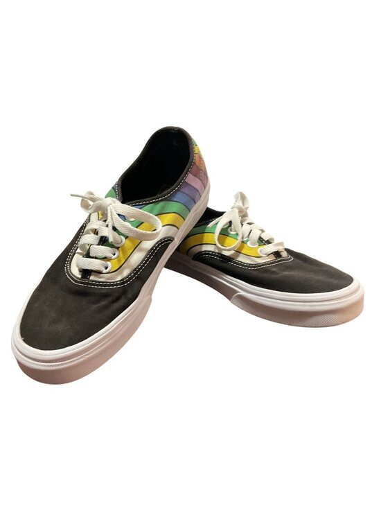 Vans Shoes - Vans Ravert Rainbow Striped Canvas Shoes 8W 6.5M Black Multicolor Casual Style